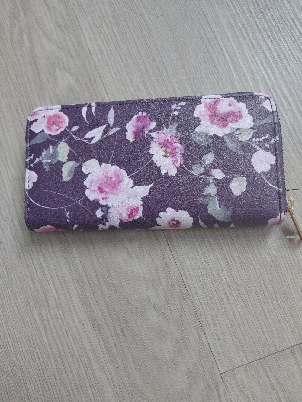 New! Rampage Purple Floral Zip Wallet